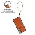 thumbnail image 4 of Dteck Wallet Phone Case for Samsung Galaxy S21 FE,Shockproof Luxury PU Leather Flip Back Card Slots Kickstand Slim Cover with Detachable Adjustable Lanyard.For Samsung Galaxy S21 FE,Brown, 4 of 6
