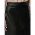 thumbnail image 4 of DARING DIVA Women's Faux Leather High Waist Knee Length Skirts M Black, 4 of 7