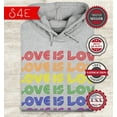 thumbnail image 2 of S4E Men's Love is Love Rainbow Gay Pride Hoodie Sweatshirts Large Sports Grey, 2 of 4