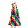 thumbnail image 3 of Uuszgmr flower girl dress Child Girls Bowknot Multicolor Pageant Dress Birthday Party Kids Lace Rainbow Gown Dress easter clothes Green,Size:3-4 Years, 3 of 9