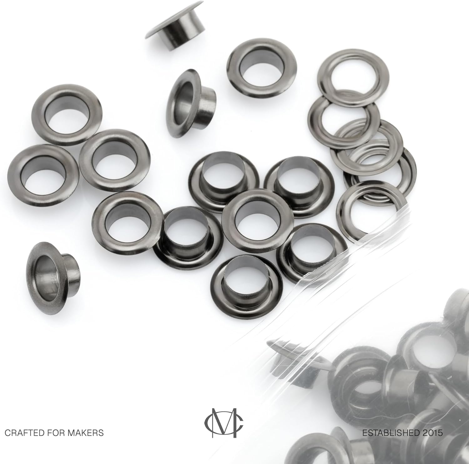 3/16" (5 MM) Hole Size Metal Grommets Eyelets with Washers for Bead Cores, Clothes, Leather, Canvas (720 Sets, Gunmetal)