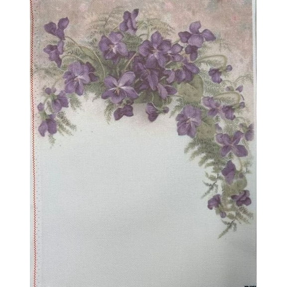 Lilac Cascade Designer Printed AIDA Fabric. Canvas for embroidery with an applied background KF-1367A