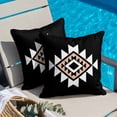 thumbnail image 4 of Triangle Combination Pattern Throw Pillow Cover White Brown Black Retro Decor Cotton Linen Cushion Cover Throw Pillow Case with Invisible Zipper for Couch Sofa Bed Chair Car 26x26 Inch, 4 of 9
