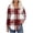 Wine Tops, variant on Htigea Plaid Sweatshirts for Women Long Sleeve Button Up Henley Shirts Curved Hem Fall Tunic Tops with Chest Pocket Wine M
