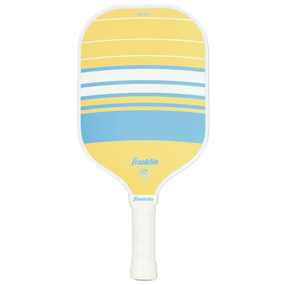 Franklin Sports Pickleball Paddle - Max Grit Fiberglass Surface - Polypropylene Core Pickleball Paddle - USA Pickleball (USAP) Approved - Yellow/Blue