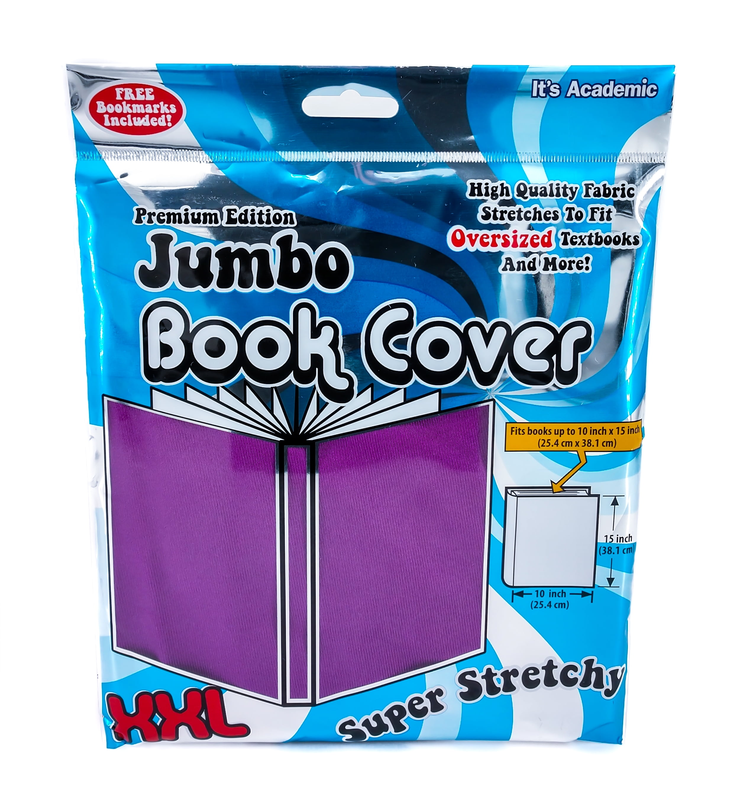 Jumbo Book Cover XXL 10 "x 15" Super Stretchy It's Academic Black Pink or Blue 