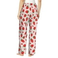 thumbnail image 3 of Uemuo Strawberries Pattern Women's Wide Leg Palazzo Lounge Pants with Pockets Light Weight Loose Comfy Casual Pajama Pants-XX-Large, 3 of 9