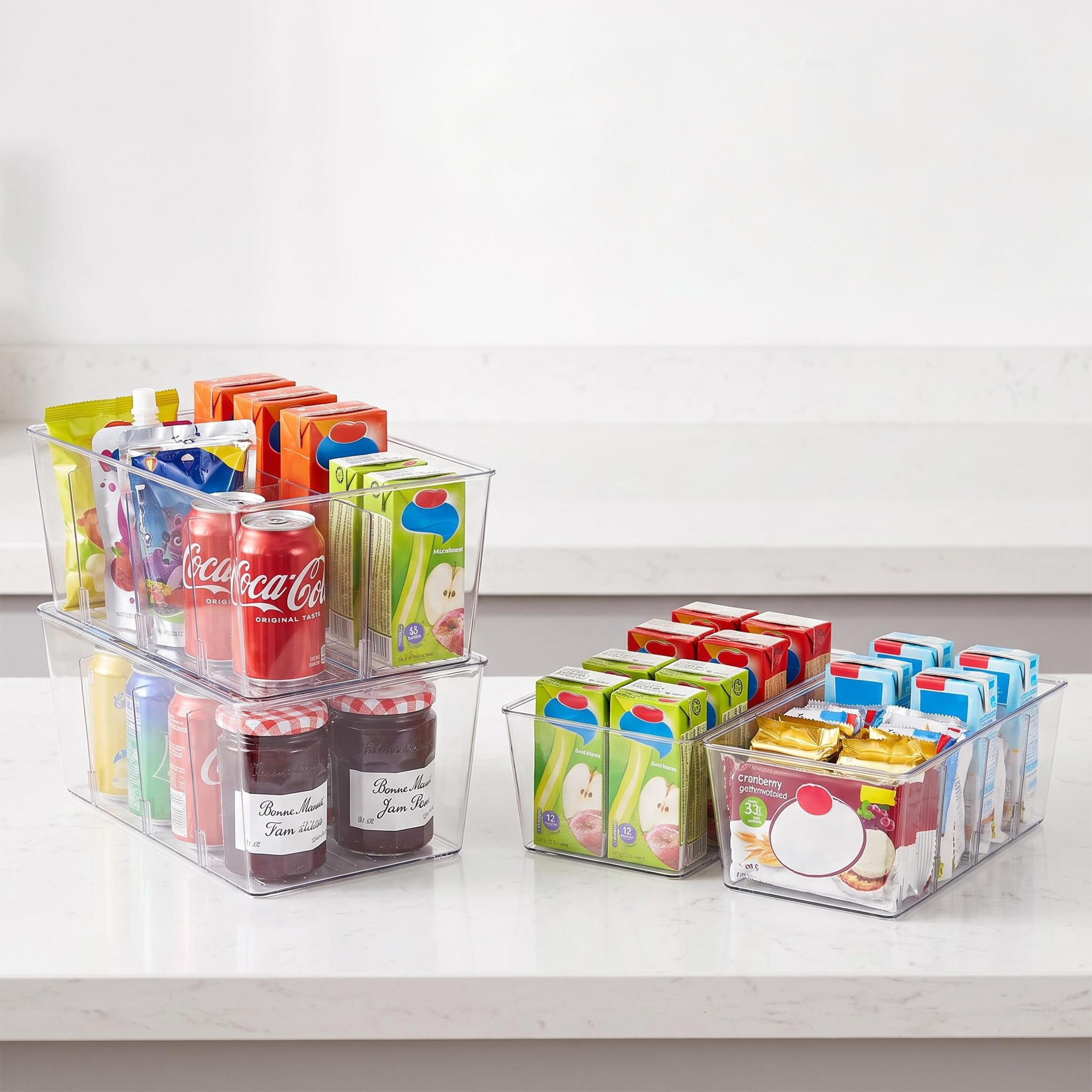 Sindcom 4-Pack Clear Plastic Food Storage Organizer Bins photo 8