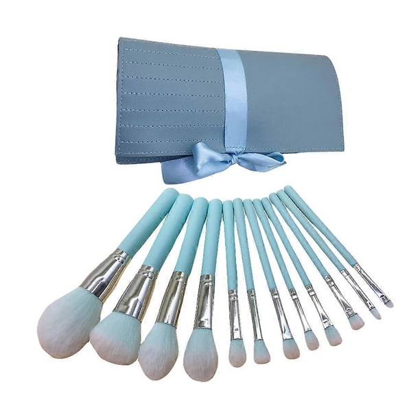 Blue Composite Makeup Brush Set with Premium Quality and Comfortable Handle 12pcs