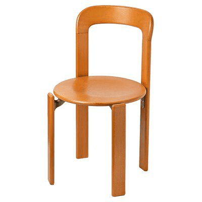 Solid Wood Mid-Century Stackable Dining Chair, Gold