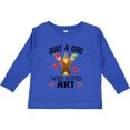 thumbnail image 3 of Inktastic Artist Just a Girl Who Loves Art Girls Long Sleeve Toddler T-Shirt, 3 of 5