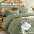 thumbnail image 4 of Flymme King Size Comforter Set with Sheets,7 Pieces Green Bed in a Bag King Geometric Textured Shabby Chic Bedding Sets for Man Women Bedroom Décor, 4 of 8