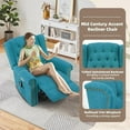 thumbnail image 3 of EPICOZY Power Swivel Rocking Glider Recliner Chair with Massage and Heat, Electric Nursery Glider Rocker for Living Room, Wingback Tufted Upholstered Recliner Chair with Type-C & USB Ports, Teal, 3 of 7