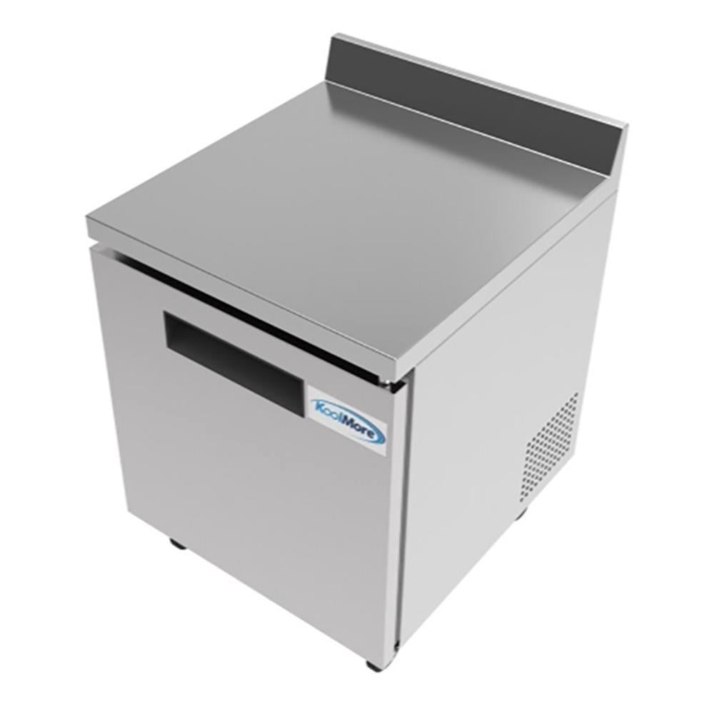 Pemberly Row 27" Stainless Steel Worktop Commercial Refrigerator in Silver