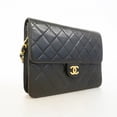 thumbnail image 2 of Pre-Owned Chanel Matelassé Chain Shoulder Bag, Lambskin, Black, Women's, 2 of 11