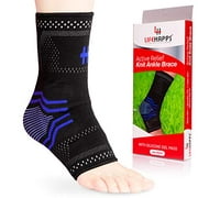Ankle Brace Compression Support Sleeve with Stabilizing Gel Pads for Recovery and Powerful Pain Relief of Sprained Swollen Ankle, Achilles Tendonitis, Plantar Fasciitis,Heel Spurs by Lifehapps(Medi