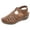 Brown, variant on Flat Sandals for Women Close Toe Comfortable Adjustable Ankle Strap Strappy Fishman Slip on Casual Summer Driving Shoes for Beach Travel Purple Size 9