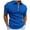 Blue, variant on JLFKNG Mens Shirts Casual Short Sleeve Polo Shirt For Men Simple Solid Color Zipper Up Breathable Slim Fit Shirt Tops Lounge Summer Tops