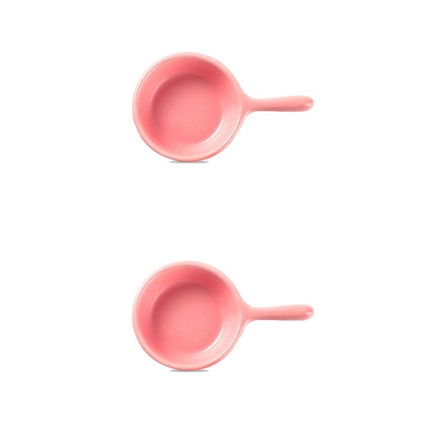 Billuyoard de inmersión Salsa de soja de cerámica Vinagre de condimento Restaurante de cocina Cuenco Vajilla Artículos para el rosado 2piezas