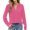 Pink, variant on Women's Long Sleeve T-Shirt Clearance Sales V-Neck Shirt Europe and the United States Blouse Temperament Long Sleeve Sweet Top V Neck Design Feeling Shirt