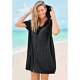 thumbnail image 2 of Swim 365 Women's Plus Size Terry Longer-Length Hooded Zip-Front Swim Cover-Up, 2 of 6