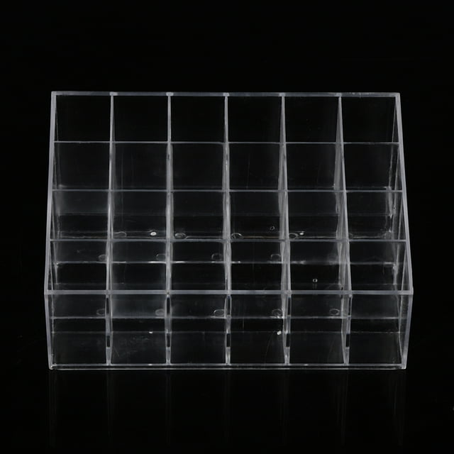 HURRISE Support à Rouge à Lèvres Transparent 24 Compartiments Organisateur Présentoir Vernis à Ongles Maquillage Boîte de Rangement, Support à Rouge à Lèvres, Support à Rouge à Lèvres