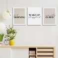 thumbnail image 3 of Bedroom Prints Set of 3,Above the Bed Decor,Good Morning Namastay in Bed Canvas Beige and White Bedroom Wall Art Above Bed Wall Art Minimalist Prints Nursery Bedroom Print Bedroom Decor 12"x16", 3 of 5
