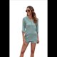 thumbnail image 1 of Conjunto de Camiseta Holgada de Corta con Cuello en V y Pantalones Cortos con Bolsillo para Mujer, Color Liso, Verde Oscuro, Talla XXL, 1 of 6
