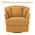 thumbnail image 4 of Dycanpo Swivel Accent Chair , 360 Degree Round Swivel Barrel Chair with Pillow , Soft Padded Barrel Armchair for Living Room , Yellow, 4 of 10