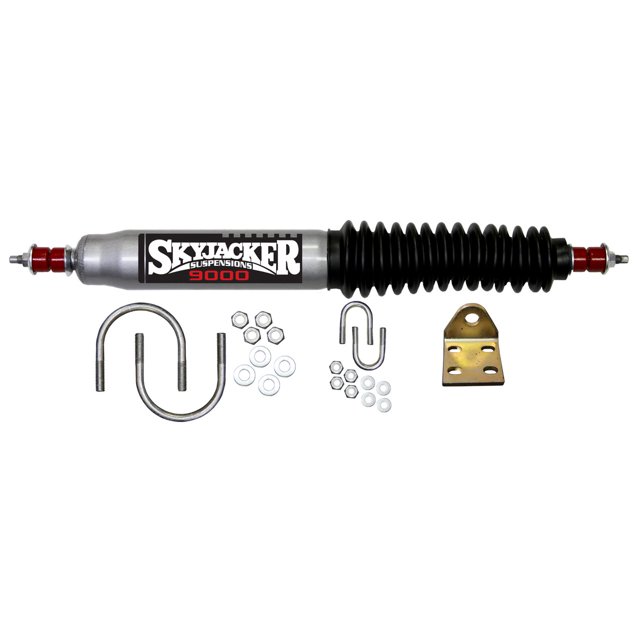 Skyjacker Suspensions Steering Stabilizer 9110 Single; Silver With Black Boot; Mounts To OE Locations