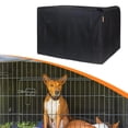 thumbnail image 1 of Protector de jaula para mascotas de tela Oxford, funda para jaula para perros, para interior y exterior, resistente al polvo, cálida, con ventilación, 94 cm x 60 cm x 64 cm, 1 of 8