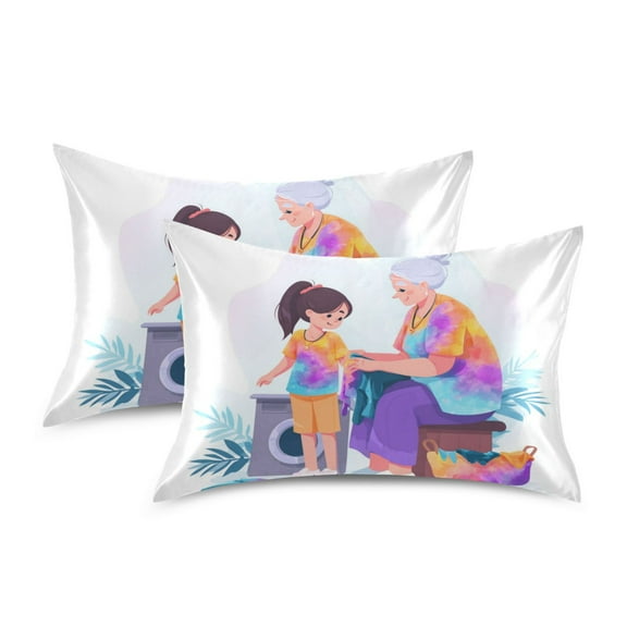 Silky Satin Standard Pillowcases For Hair And Skin The Girl with Her Grandmom