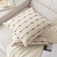 thumbnail image 2 of Fundas de almohada bohemias de 18x18, Juego de 2 fundas de cojín decorativas de granja modernas, funda de almohada cuadrada con capitoné, almohada neutra, 2 of 5