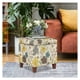 thumbnail image 2 of 18 Inch High Cube Ottoman Storage, Floral Printed Linen Chair Foot Stools, Upholstered Vanity Stool with Hinged Lid, Solid Wood Legs, 2 of 7
