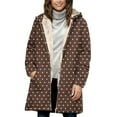 thumbnail image 5 of Women's Polka Dots Jacket, Fleece Lined Hooded Coat, Windbreaker Quilted Puffer Coat, Winter Snow Warm Overcoat Casual Long Sleeve Outwear, 5 of 7