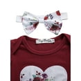 thumbnail image 4 of Kiapeise 3 Pcs Baby Girl Short Sleeve Heart Print Romper Shorts  Headband Set, 4 of 8