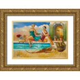 thumbnail image 1 of West, Ronald 32x23 Gold Ornate Wood Framed with Double Matting Museum Art Print Titled - Traveling Sisters, 1 of 4