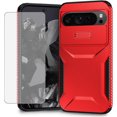 thumbnail image 1 of KOMI for Google Pixel 8a Case with 1 Screen Protector, Built-in Slide Camera Cover, Military Grade Drop Protection, Heavy Duty Rugged Shockproof Protective Phone Cover, Red, 1 of 5