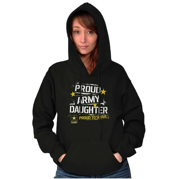 Military Logo Proud US Army Daughter Hoodie Sweatshirt Women Brisco Brands S
