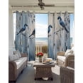 thumbnail image 6 of Teal Forest Birds Blackout Curtains for Bedroom Living Room Darkening Curtains 84 Inch Length 2 Panels Set Modern Oil Painting Farmhouse Window Curtain Window Treatment Grommet Drapes 52"x84", 6 of 9