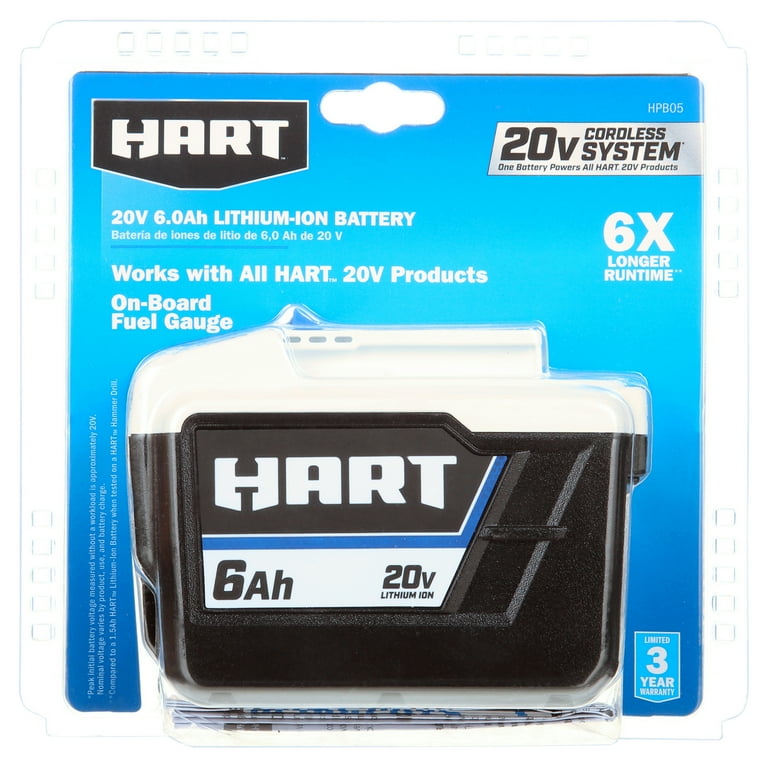 HART 20 Volts 6.0Ah Lithium-Ion Battery (Charger Not