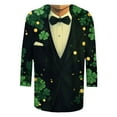 thumbnail image 4 of SELONE 3/4 Pullover Tops Womens St. Patricks Day 3/4 Sleeve V Neck Pullover Patterned Sweatshirt Loose Outerwear Gray XL, 4 of 5