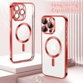 thumbnail image 4 of Entronix Transparent Phone Case for Apple iPhone 12 Pro Max Clear Magnetic Case, [Yellow Resistant] Slim Fit Shockproof Transparent Crystal Clear Magnetic Case for Apple iPhone 12 Pro Max, Red, 4 of 6