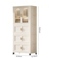 thumbnail image 3 of 25.59" Side Wide Folding Wardrobe , 25.59"×15.75"×70.87 ", With Magnetic Door, Plastic Storage Cabinet With Wheels, 3 of 9
