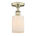thumbnail image 2 of Innovations Lighting  Hadley - 1 Light 5" Semi-Flush Mount Antique Brass/Matte White, 2 of 5