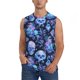 thumbnail image 1 of Fotbe Skull blue crystal flower Men's Camiseta sin Mangas Estampada para Hombres, Playera Casual para Gimnasio, Entrenamiento, Playa-Small, 1 of 7