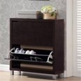 thumbnail image 1 of Wholesale Interiors FP-2OUS-Cappucino Simms Dark Brown Modern Shoe Cabinet, 1 of 2