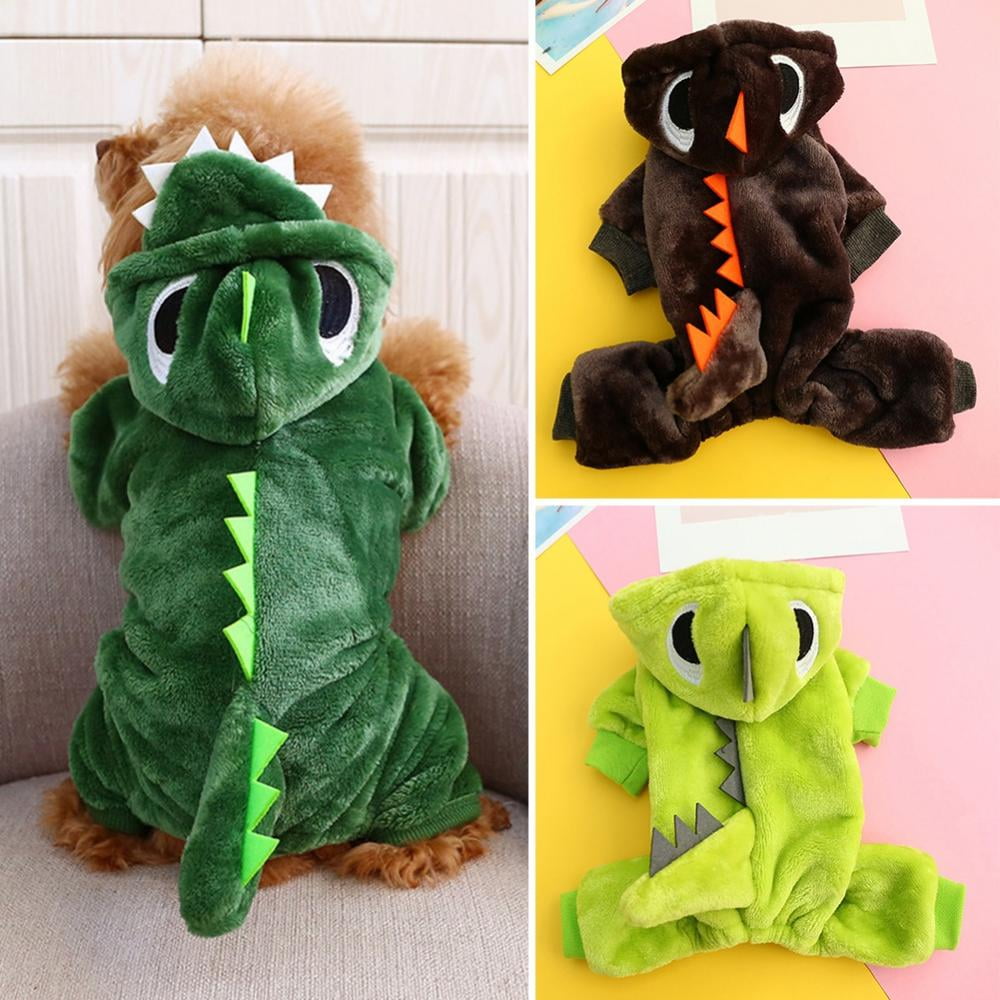 Halloween Costume for Pet Dog Cat Dinosaur Hoodies Animals Fleece Jacket Coat Warm Outfits Clothes for Small Medium Dogs Cats Halloween Cosplay Apparel Accessories