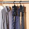thumbnail image 2 of Tie Rack Hanging 20 Slot Rotatable Replacement Home Closet Wardrobe Scarf Belt Headband Necktie Holder Organizer Hanger, 2 of 7