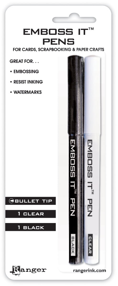 Emboss It Pens 2/Pkg-Black & Clear